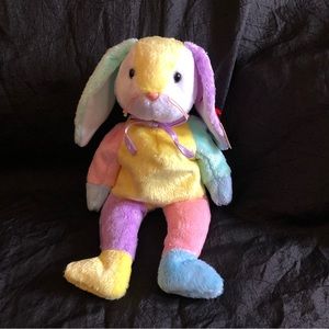 2002 Ty Beanie Baby DIPPY Sparkly Pastel Easter Bunny NWT